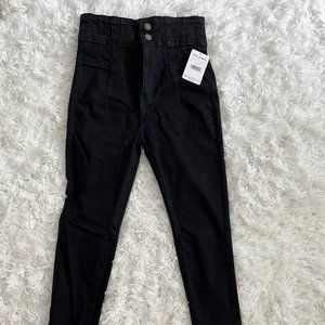 NWT Free People Jayde Black High Waisted Jeggings (Dark Shadows) Size 29